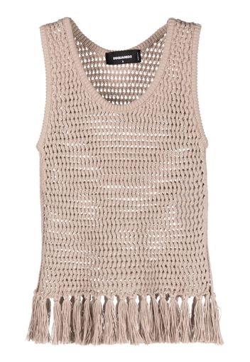 Dsquared2 crochet knit tank top - Marrone