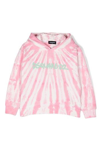 Dsquared2 Kids tie-dye print logo hoodie - Rosa