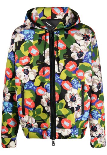 Dsquared2 floral-print hooded jacket - Verde