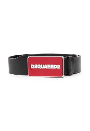 Dsquared2 Kids logo-buckle leather belt - Nero