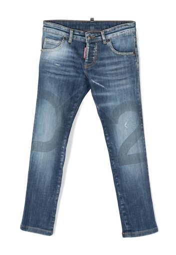 Dsquared2 Kids Jeans skinny Cool Guy effetto vissuto - Blu