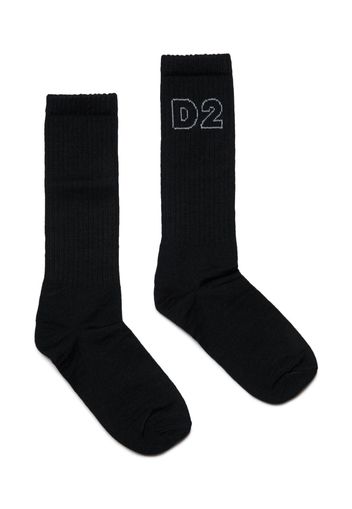 Dsquared2 Kids intarsia-knit logo print socks - DQ900