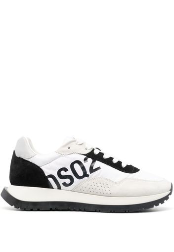 Dsquared2 two-tone logo-print sneakers - Bianco