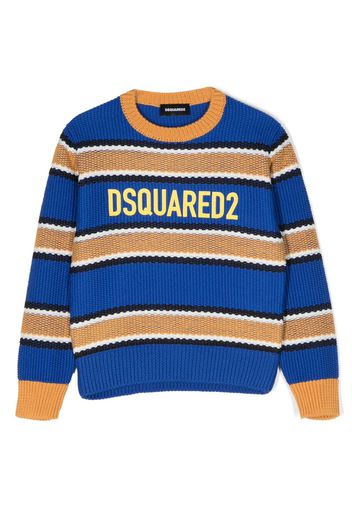 Dsquared2 Kids Maglione a righe - Blu