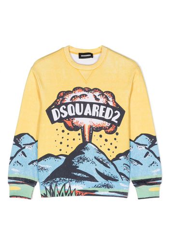 Dsquared2 Kids Felpa con stampa - Giallo