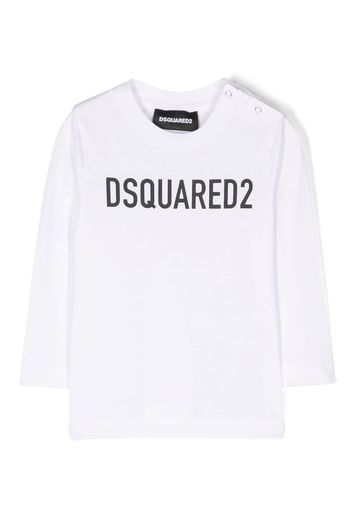 Dsquared2 Kids T-shirt a maniche lunghe con stampa - Bianco