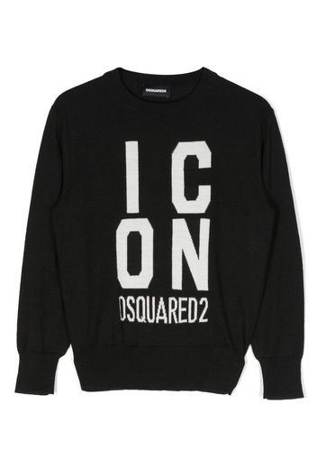 Dsquared2 Kids Top con intarsio - Nero