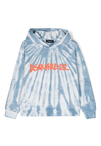 Dsquared2 Kids logo-print cotton hoodie - Blu