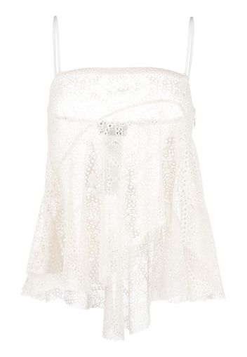 Dsquared2 broderie-anglaise draped strapless top - Toni neutri