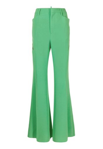 Dsquared2 cut-out mesh detail flared trousers - Verde