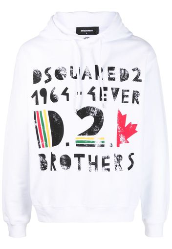 Dsquared2 logo-print cotton hoodie - Bianco