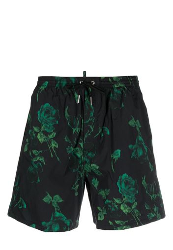 Dsquared2 rose-print swim shorts - Nero