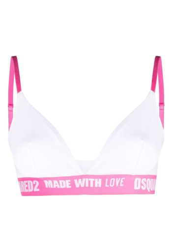 Dsquared2 logo-band triangle cup bra - Bianco