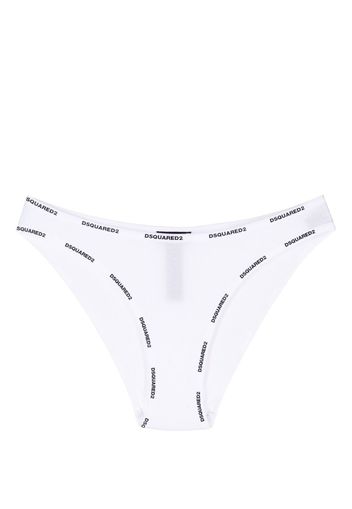 Dsquared2 logo-waistband lace briefs - Bianco