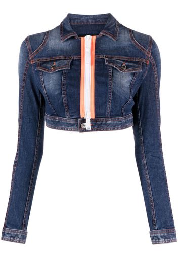 Dsquared2 cropped denim cotton jacket - Blu