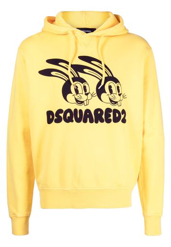 Dsquared2 logo-print cotton hoodie - Giallo