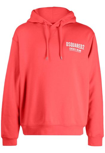 Dsquared2 logo-print cotton hoodie - Rosso