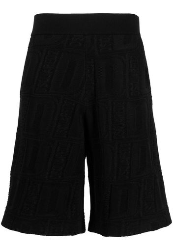 Dsquared2 logo-print waffle-knit shorts - Nero