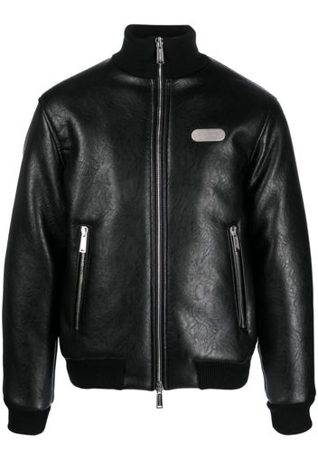 Dsquared2 logo-plaque zipped faux-leather jacket - Nero