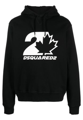 Dsquared2 logo-print cotton drawstring hoodie - Nero