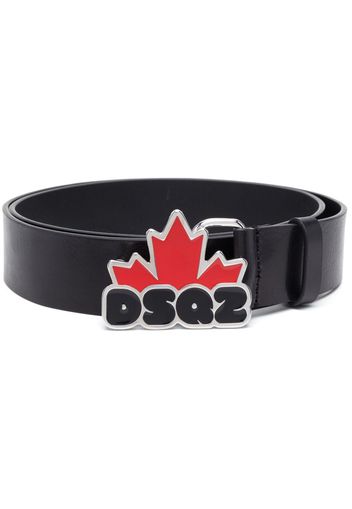 Dsquared2 logo-plaque calf leather belt - Nero