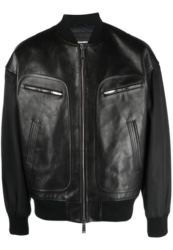 Dsquared2 logo-patch panelled bomber jacket - Nero