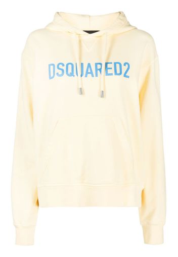 Dsquared2 logo-print drawstring cotton hoodie - Giallo