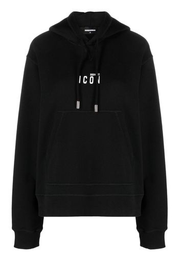 Dsquared2 slogan-print cotton drawstring hoodie - Nero