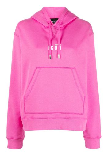 Dsquared2 logo-print cotton drawstring hoodie - Rosa