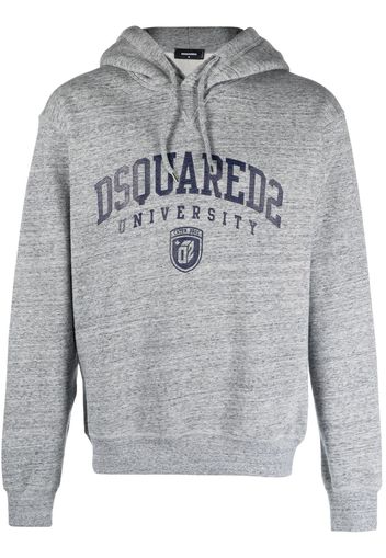 Dsquared2 logo-print mélange-effect hoodie - Grigio