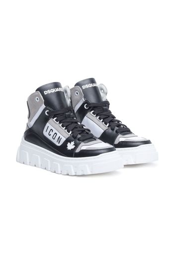 Dsquared2 Kids Icon panelled flatform sneakers - Nero