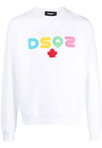 Dsquared2 logo-appliqué cotton sweatshirt - Bianco