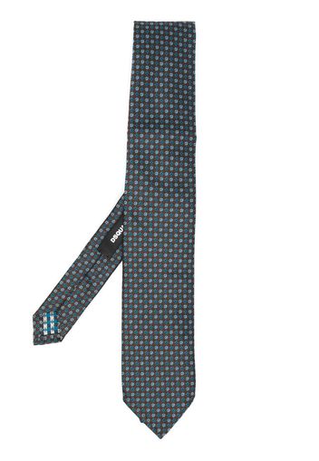 Dsquared2 floral-embroidery silk tie - Marrone