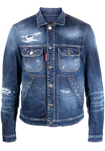 Dsquared2 distressed denim jacket - Blu