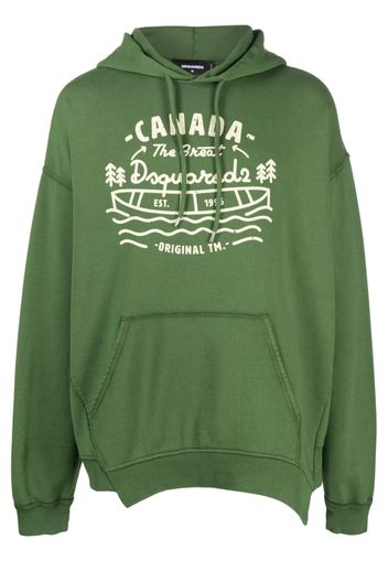 Dsquared2 graphic-print cotton hoodie - Verde