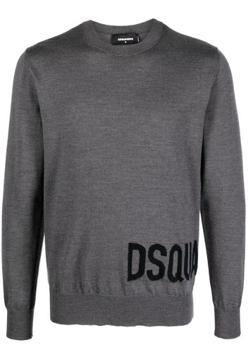 Dsquared2 logo-intarsia crew-neck sweater - Grigio