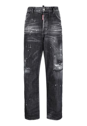 Dsquared2 paint-splatter cropped jeans - Nero