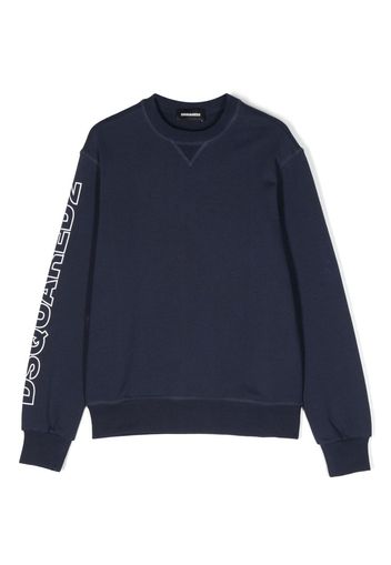 Dsquared2 Kids logo-print cotton sweatshirt - Blu