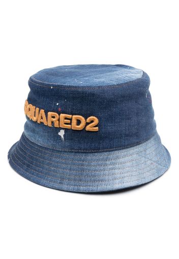 Dsquared2 logo-embroidered denim bucket hat - Blu