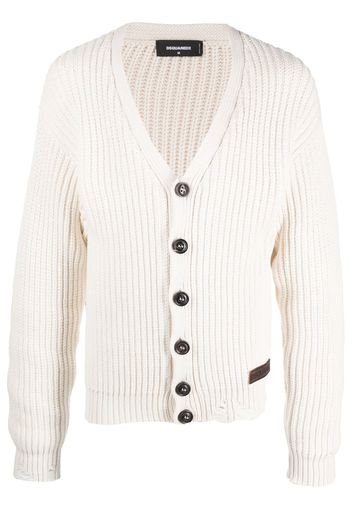 Dsquared2 V-neck ribbed cardigan - Toni neutri