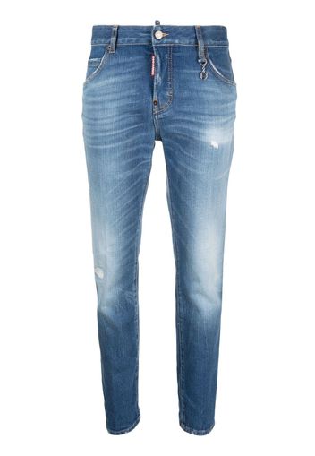 Dsquared2 Jeans affusolati con placca logo - Blu