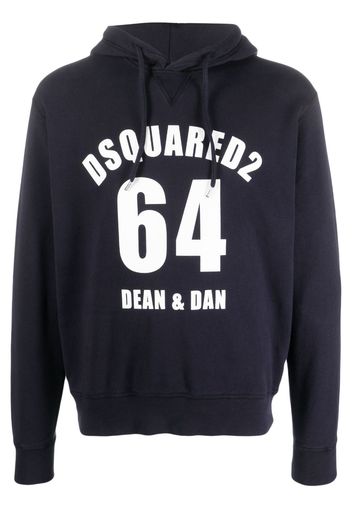 Dsquared2 logo-print cotton hoodie - Blu