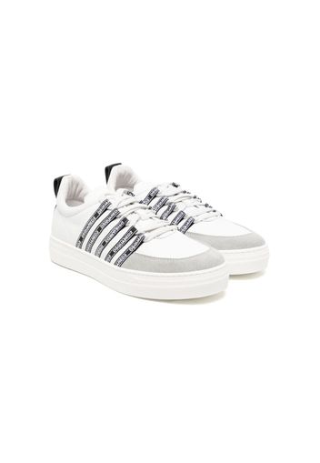 Dsquared2 Kids logo-print leather sneakers - Bianco