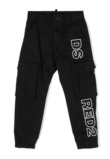 Dsquared2 Kids logo-print cargo trousers - Nero