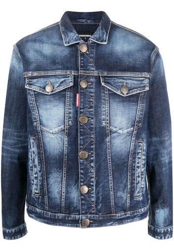 Dsquared2 Giacca denim con stampa - Blu