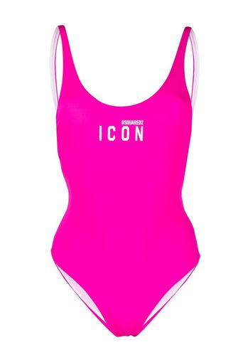 Dsquared2 Icon-print open-back swimsuit - Rosa