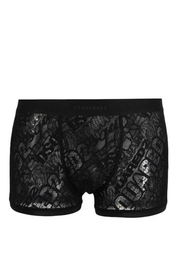 Dsquared2 logo-print lace-overlay boxers - Nero