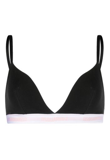 Dsquared2 Reggiseno a triangolo Technicolor con banda logo - Nero