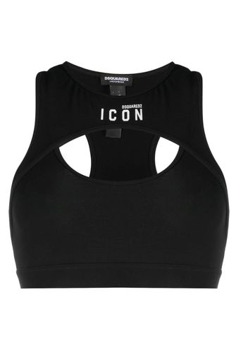 Dsquared2 Be Icon cut-out sports bra - Nero