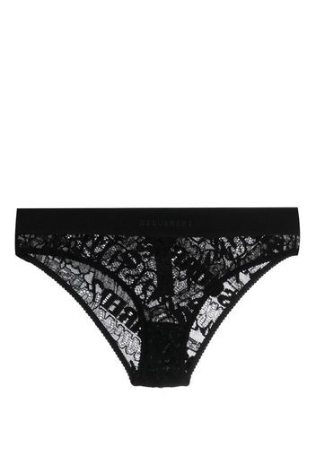 Dsquared2 logo-embroidered lace briefs - Nero